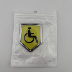 Handicapped Decal Car Chrome Emblem Sticker Badge Sign Crest Bike Auto
